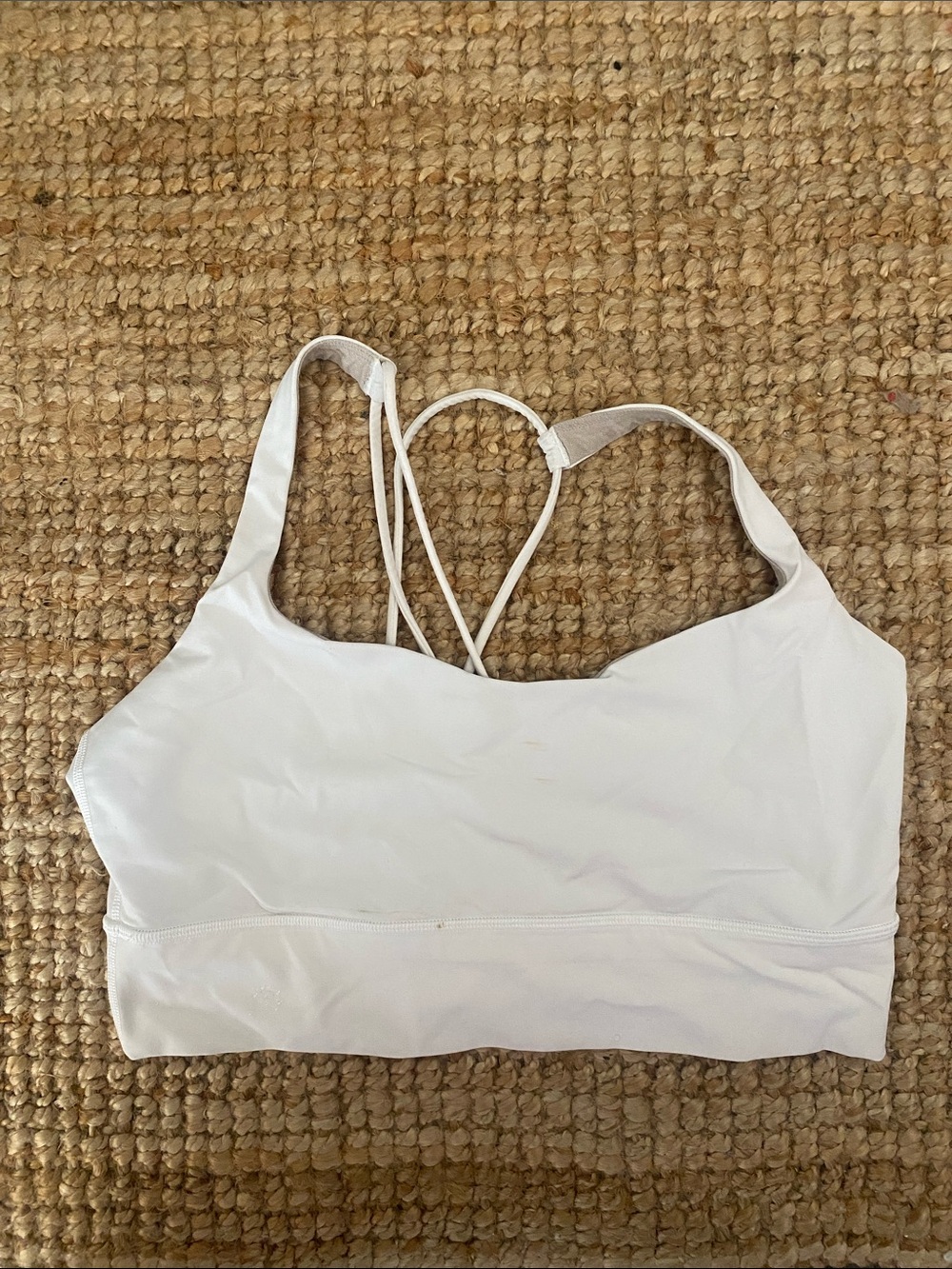 lululemon athletica size 13White Strappy Low-Profile Sports Bralette
